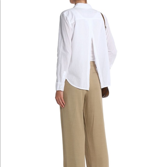 ENZA COSTASplit-back crinkled cotton-poplin shirt